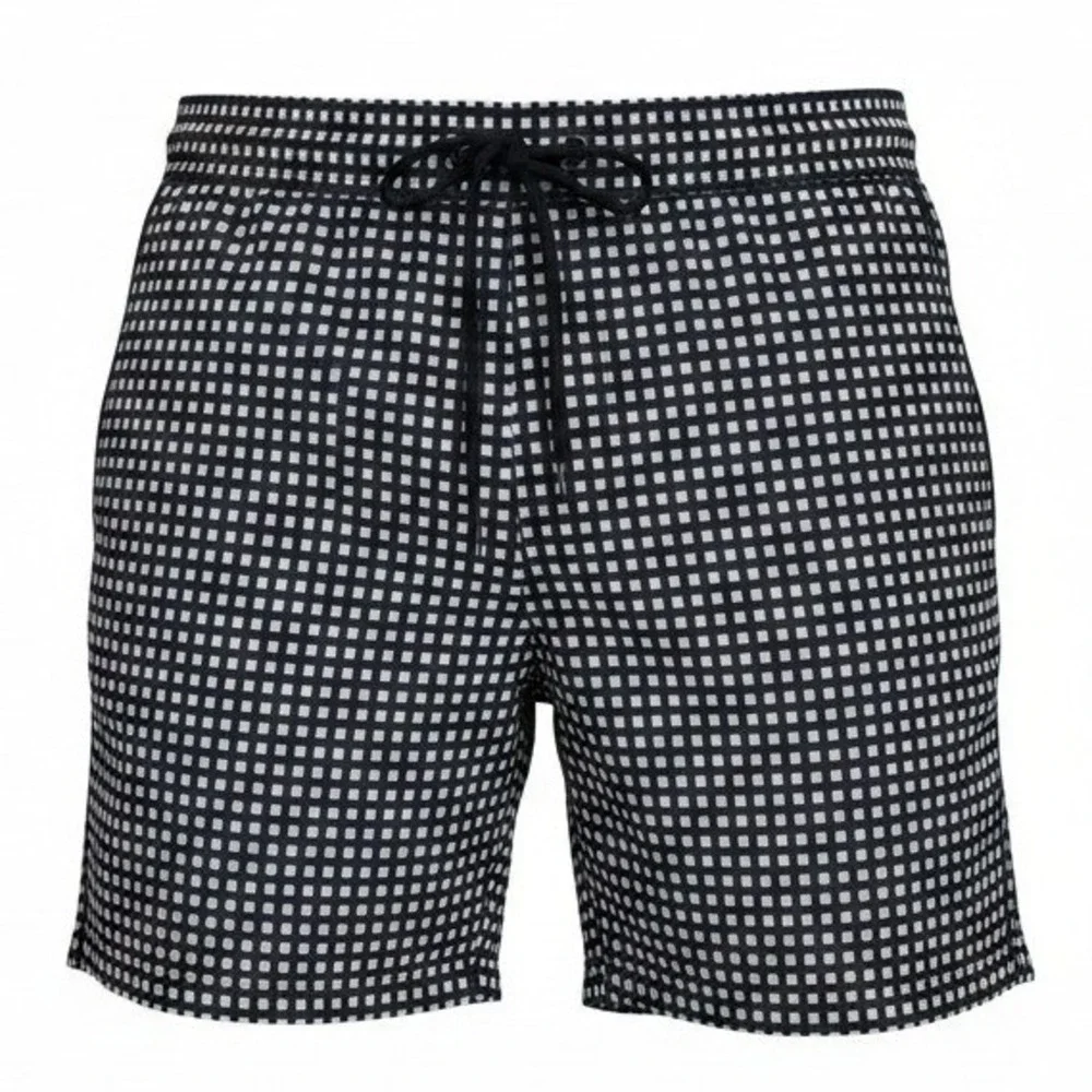 Beach Bros Swim Trunks Mens size Medium Gingham Drawstring Netted‎ 7.5